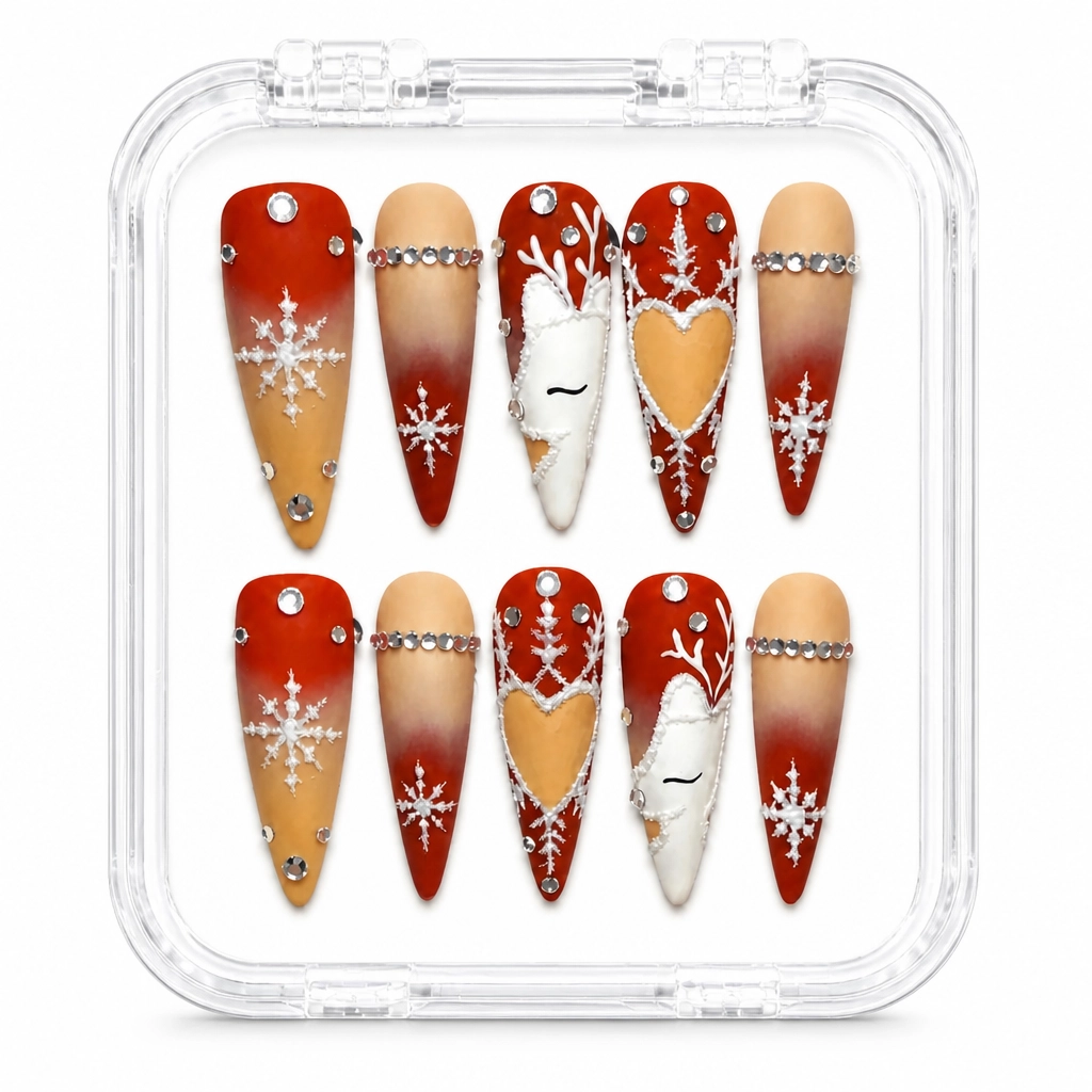 Press-on Nails Wholesale $9.90 Crimson Frost by Yabe Vietnam