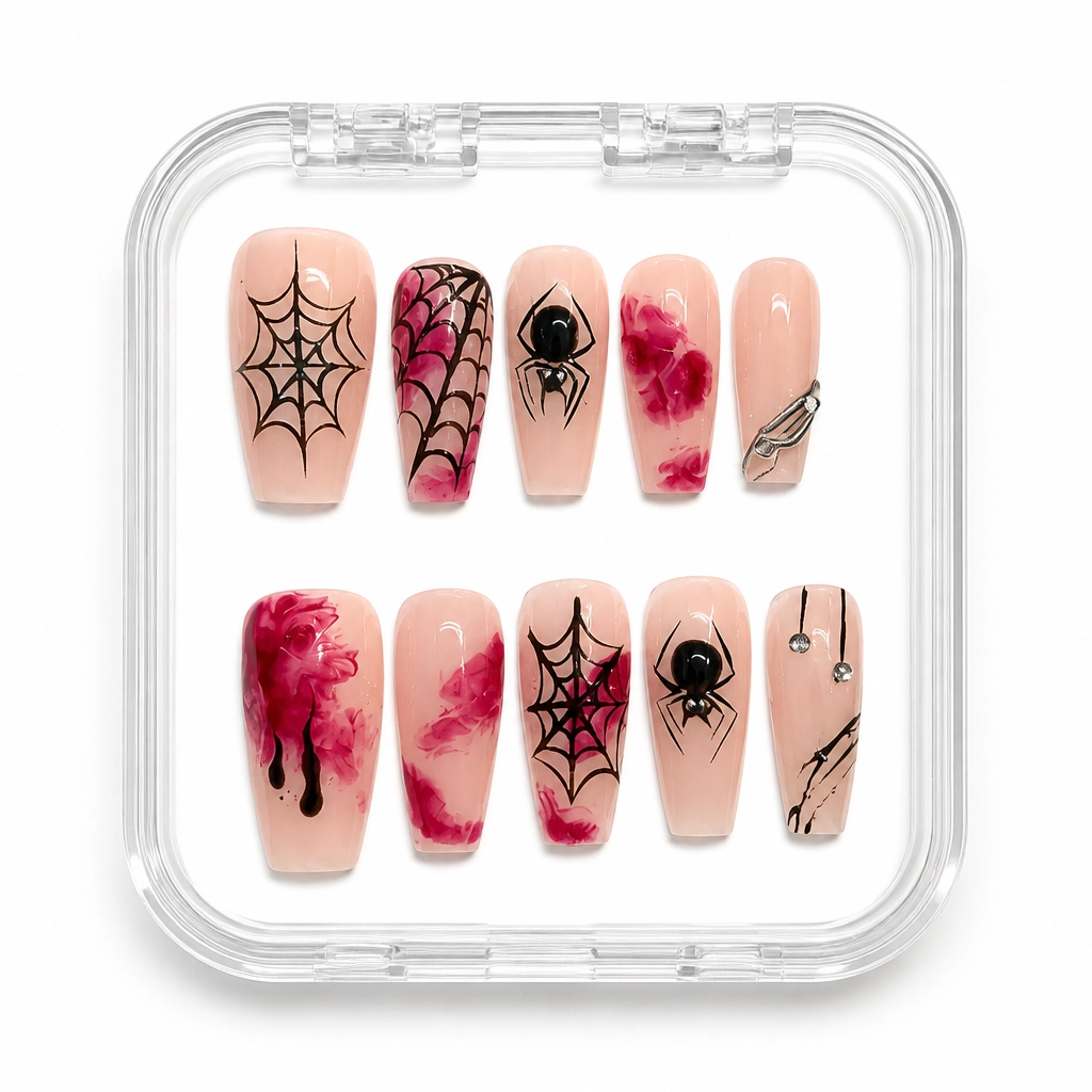 Press-on Nails Wholesale $9.90 Crimson Web by Yabe Vietnam