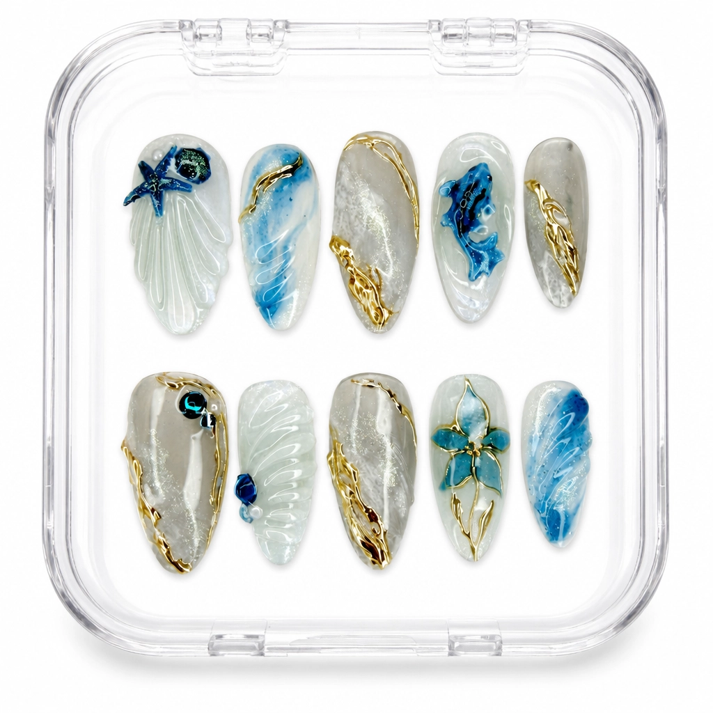 Press-on Nails Wholesale $9.90 Oceanic Bliss by Yabe Vietnam