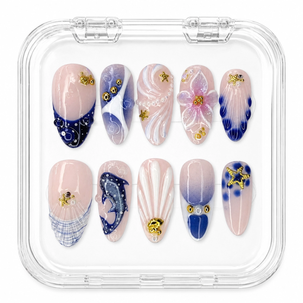 Press-on Nails Wholesale $9.90 Ocean Whisper by Yabe Vietnam