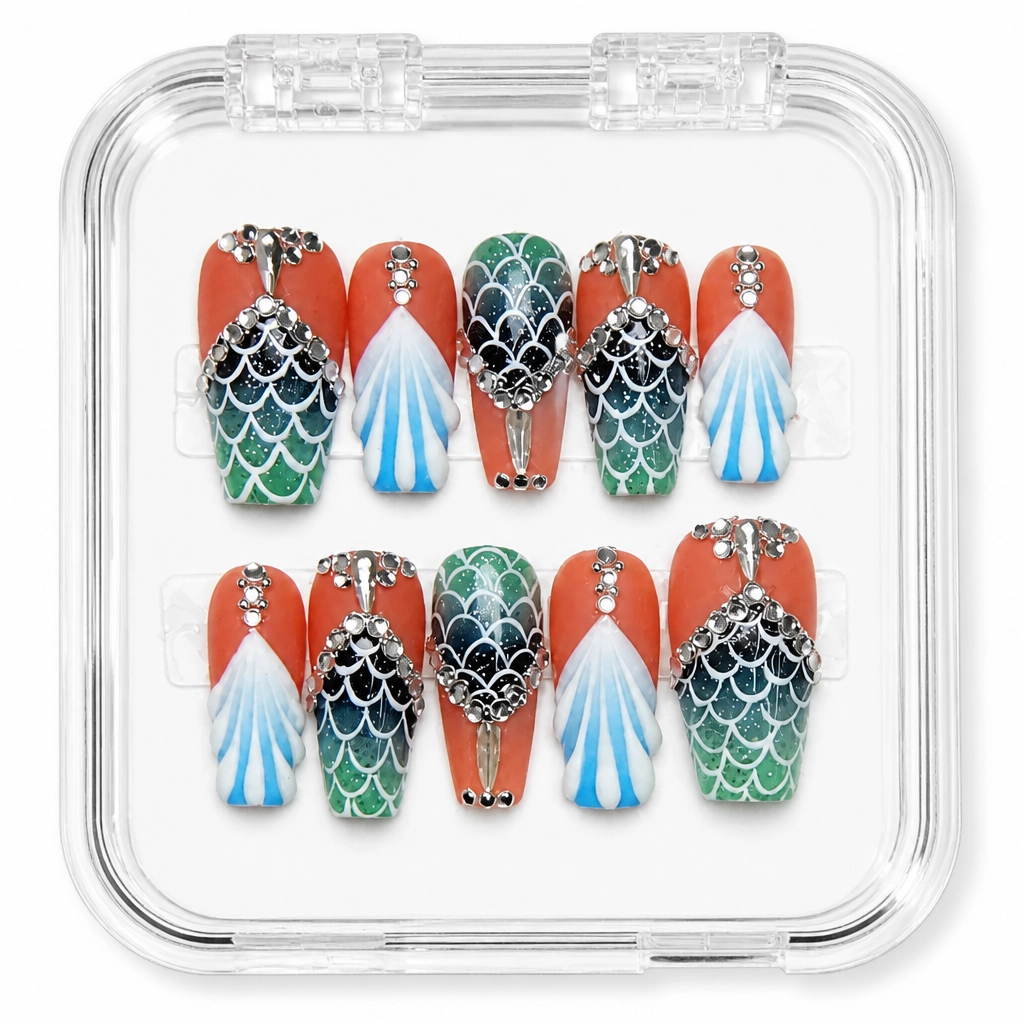 Press-on Nails Wholesale $9.90 Mermaid Luxe by Yabe Vietnam