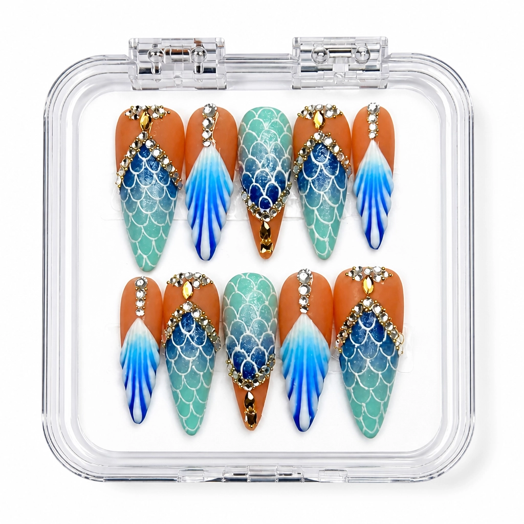 Press-on Nails Wholesale $9.90 Mermaid Luxe by Yabe Vietnam