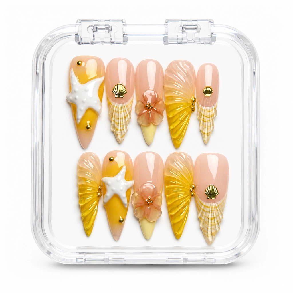 Press-on Nails Wholesale $9.90 Golden Radiance by Yabe Vietnam