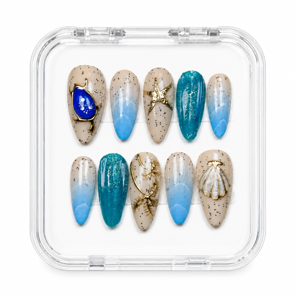 Press-on Nails Wholesale $9.90 Teal Luxe by Yabe Vietnam