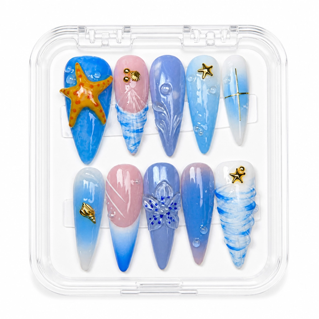 Press-on Nails Wholesale $9.90 Oceanic Dreams by Yabe Vietnam