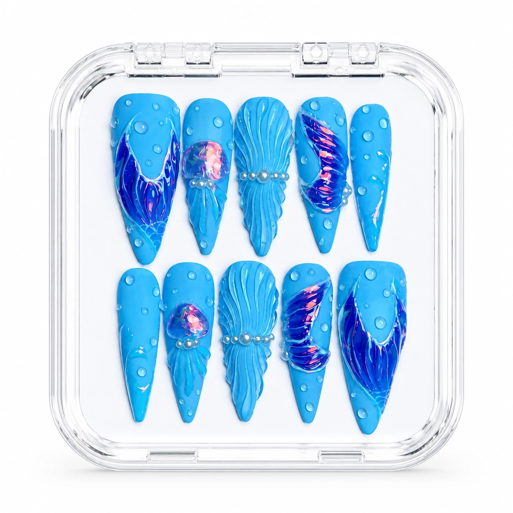 Press-on Nails Wholesale $9.90 Oceanic Radiance by Yabe Vietnam