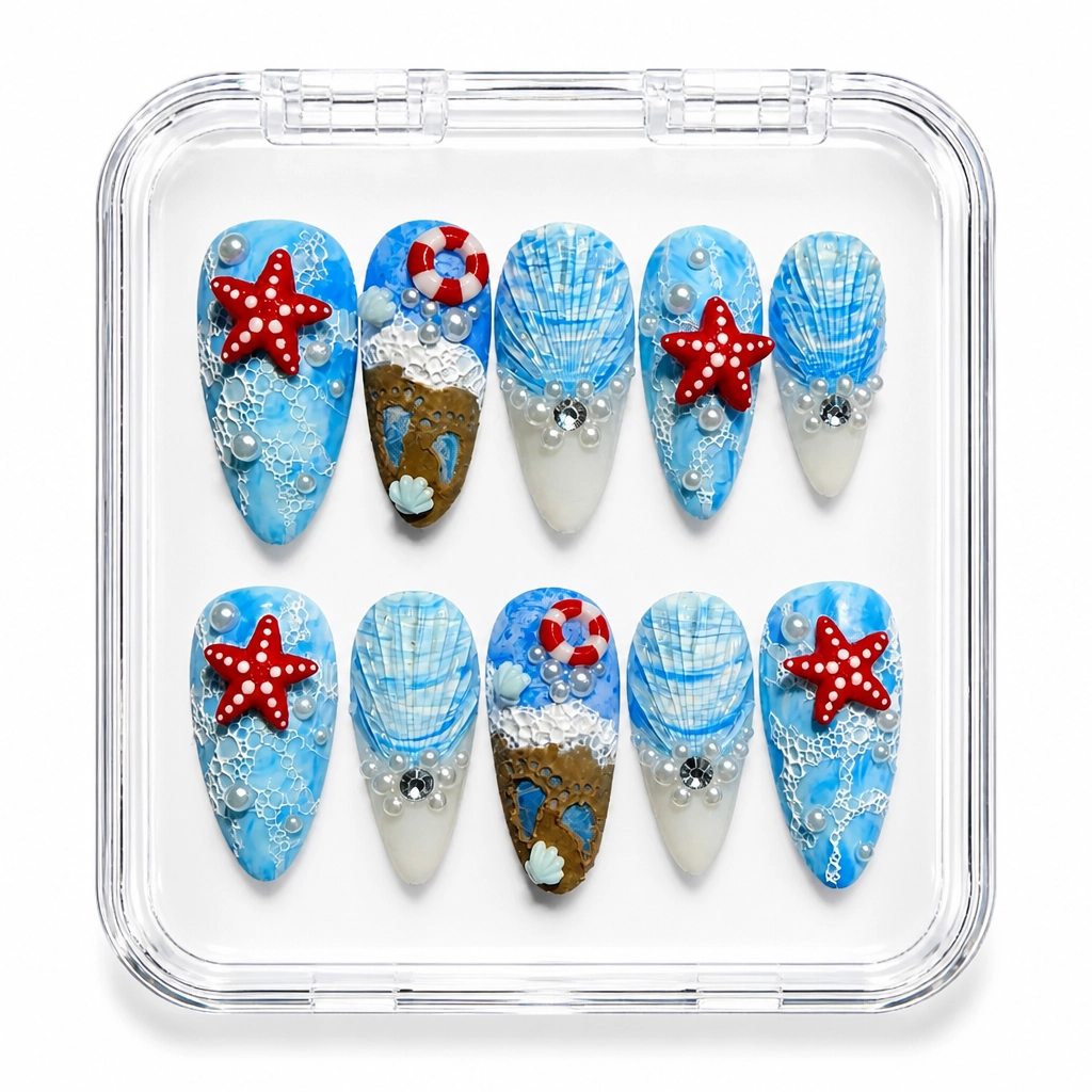 Press-on Nails Wholesale $9.90 Starlit Ocean by Yabe Vietnam