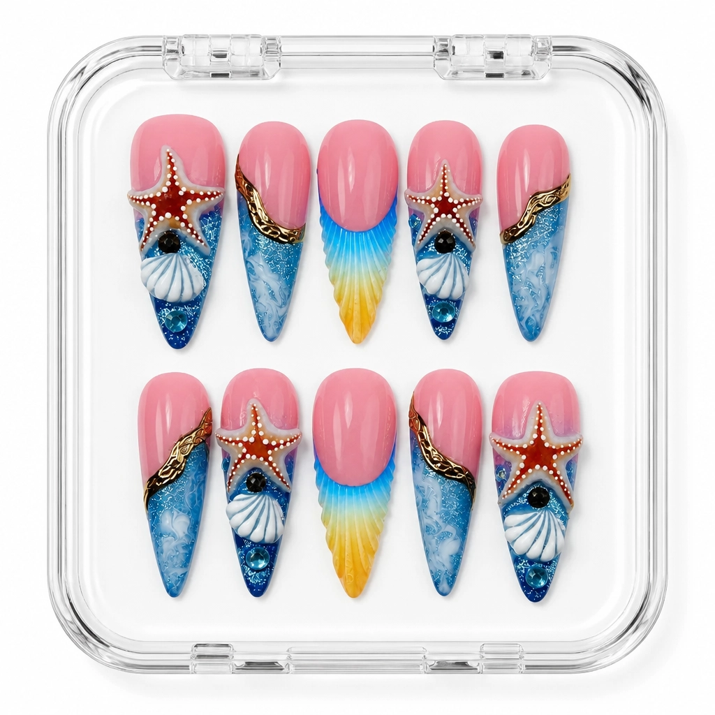 Press-on Nails Wholesale $9.90 Ocean Starlight by Yabe Vietnam