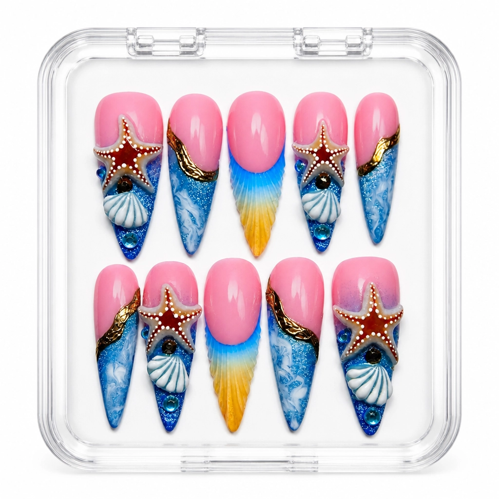 Press-on Nails Wholesale $9.90 Ocean Starlight by Yabe Vietnam
