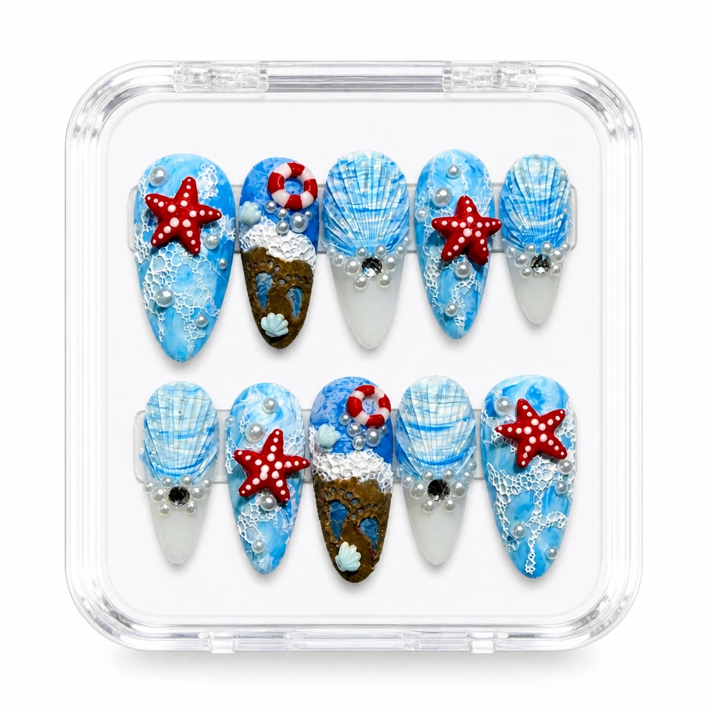 Press-on Nails Wholesale $9.90 Starfish Dreams by Yabe Vietnam