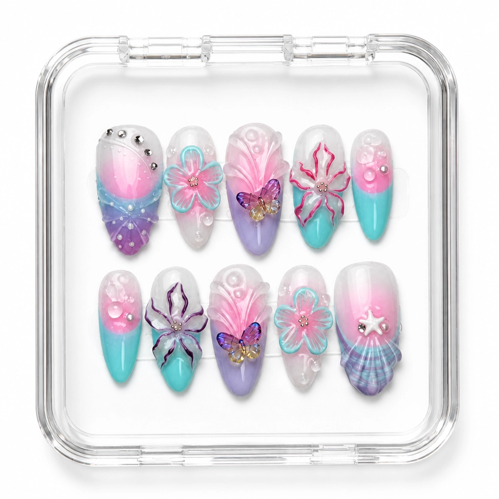 Press-on Nails Wholesale $9.90 Crystalline Bloom by Yabe Vietnam