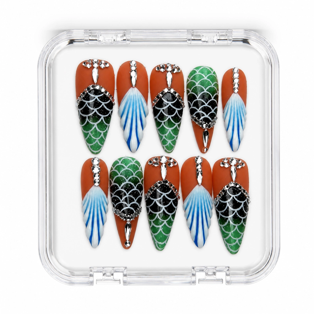 Press-on Nails Wholesale $9.90 Terracotta Mermaid Luxe by Yabe Vietnam