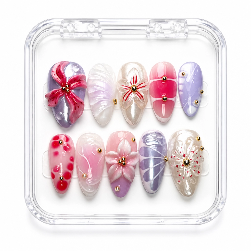 Press-on Nails Wholesale $9.90 Orchid Elegance by Yabe Vietnam