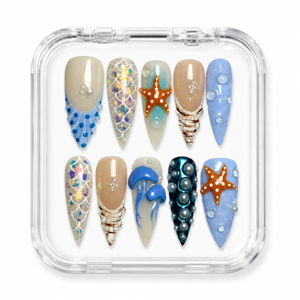 Press-on Nails Wholesale $9.90 Coastal Starshine by Yabe Vietnam
