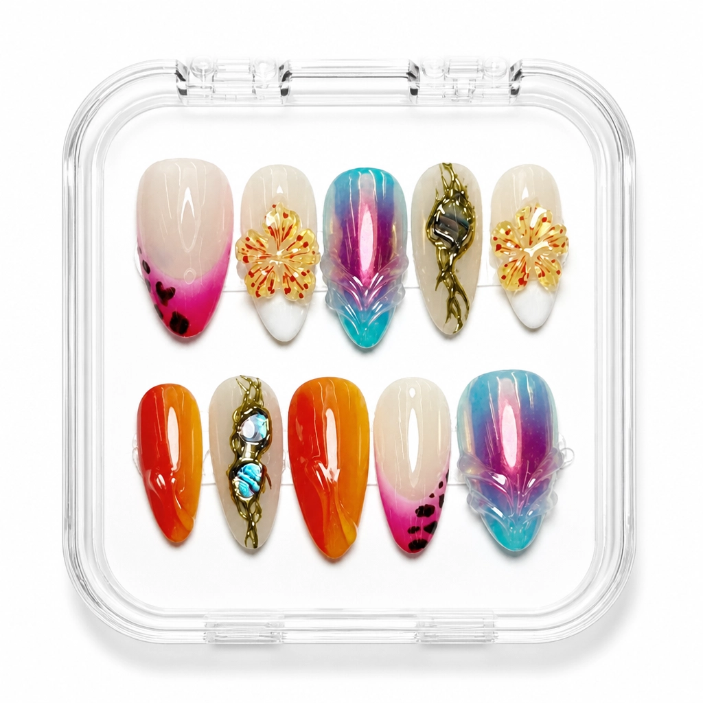 Press-on Nails Wholesale $9.90 Magenta Aurora Luxe by Yabe Vietnam