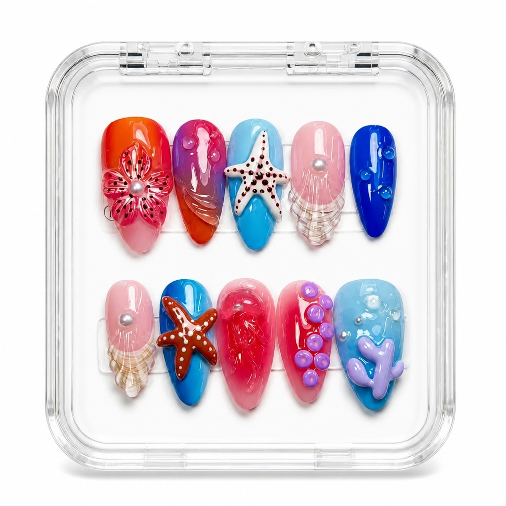 Press-on Nails Wholesale $9.90 Oceanic Elegance by Yabe Vietnam