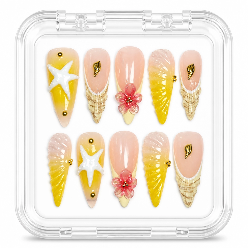 Press-on Nails Wholesale $9.90 Sunset Shores by Yabe Vietnam