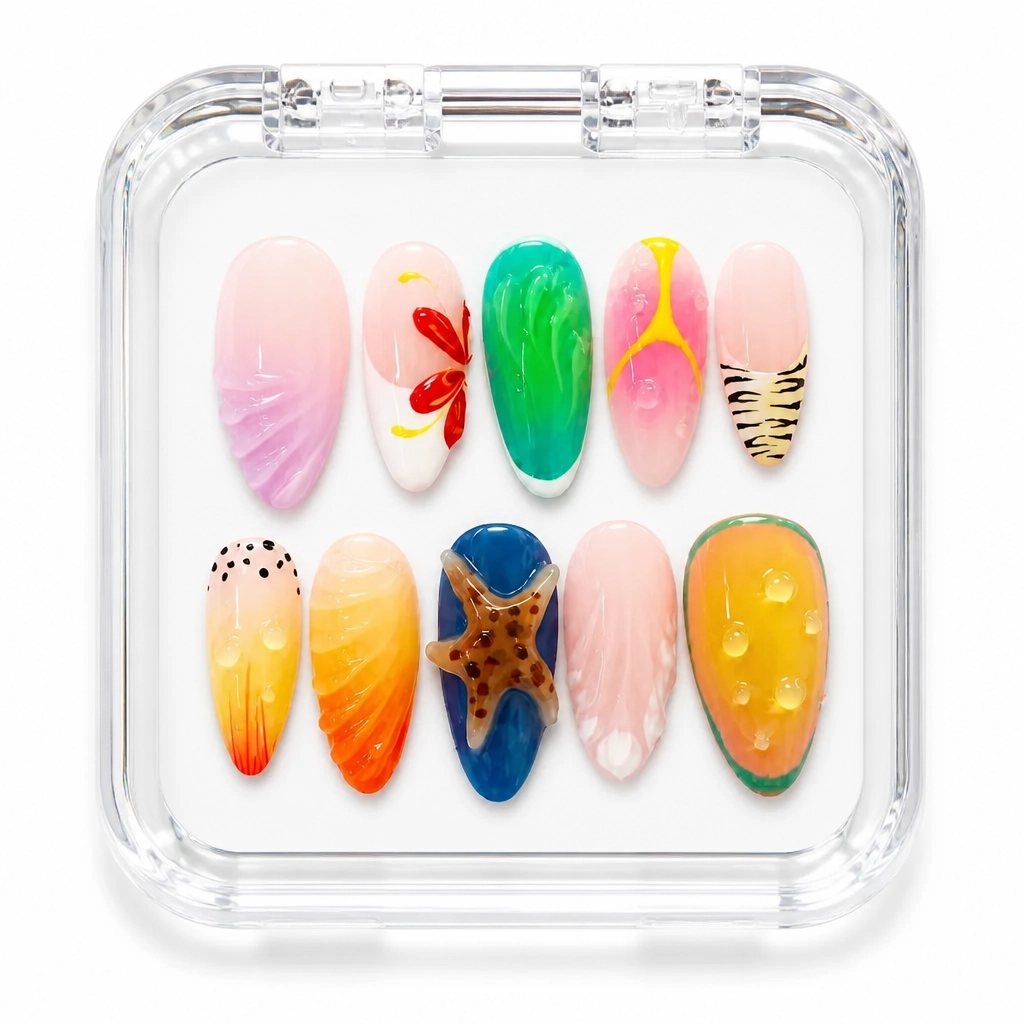 Press-on Nails Wholesale $9.90 Tropical Artistry by Yabe Vietnam