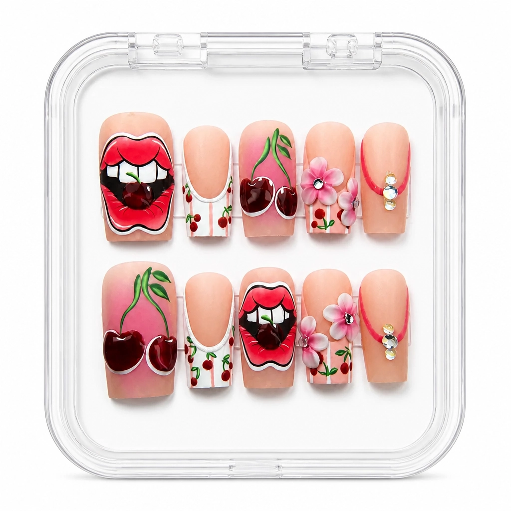 Press-on Nails Wholesale $9.90 Cherry Blossom Chic by Yabe Vietnam