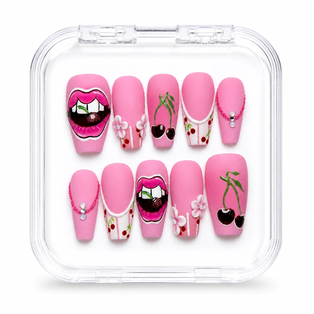 Press-on Nails Wholesale $9.90 Cherry Luxe by Yabe Vietnam