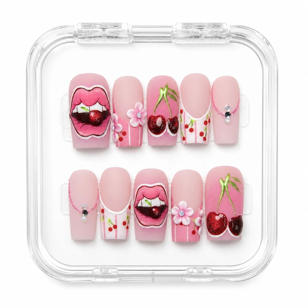 Press-on Nails Wholesale $9.90 Cherry Blossom Luxe by Yabe Vietnam