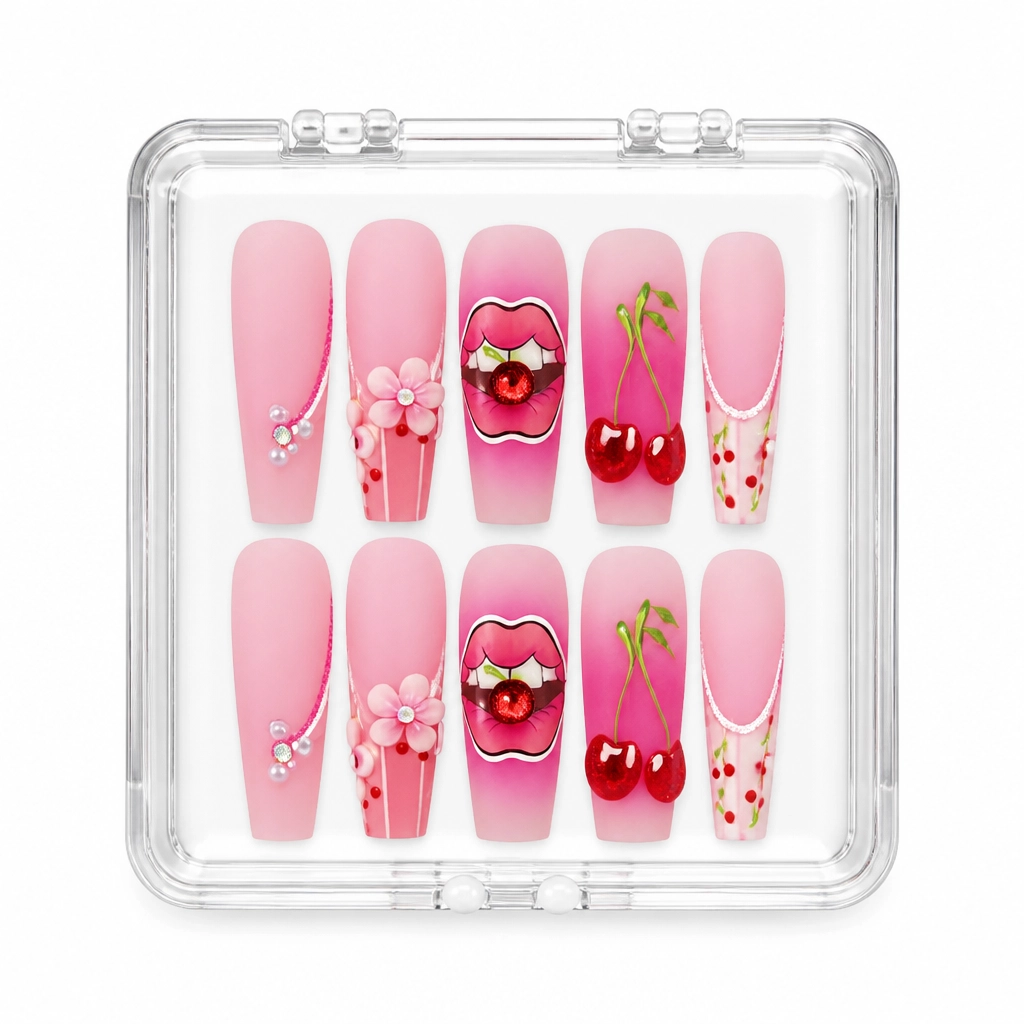 Press-on Nails Wholesale $9.90 Cherry Blossom Ballerina by Yabe Vietnam