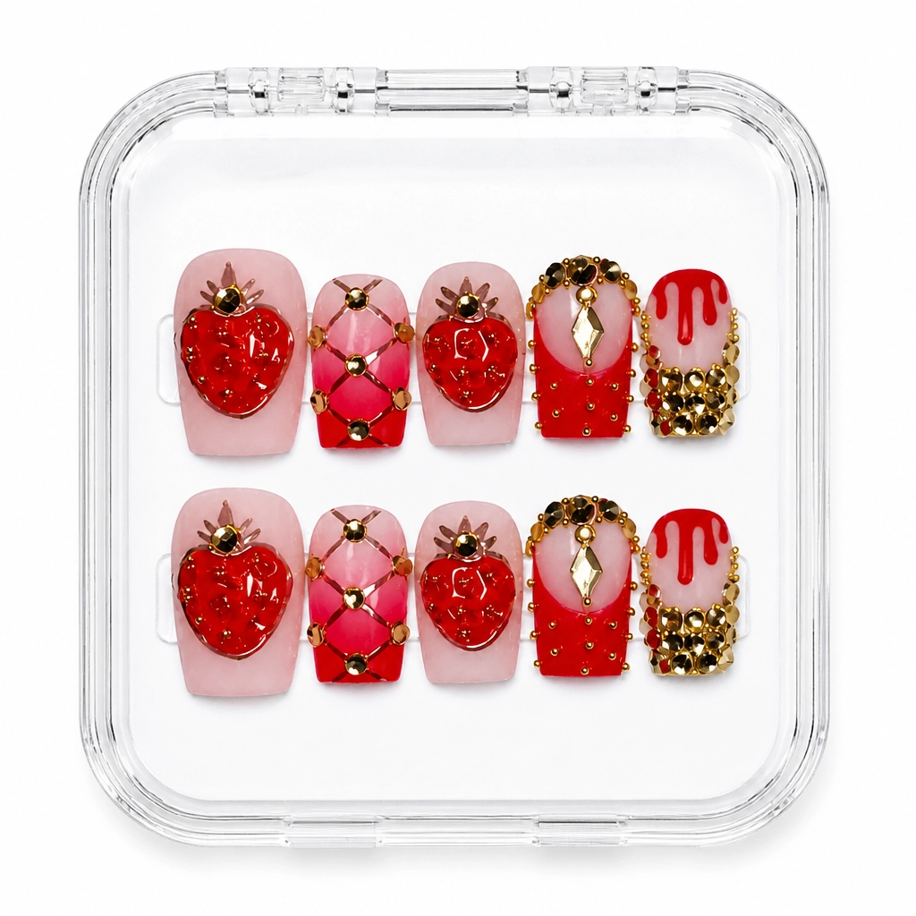 Press-on Nails Wholesale $9.90 Crimson Luxe by Yabe Vietnam