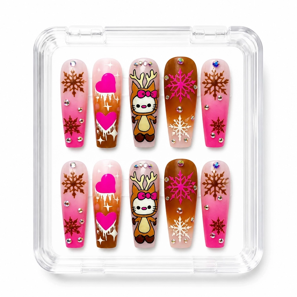 Press-on Nails Wholesale $9.90 Festive Charm by Yabe Vietnam