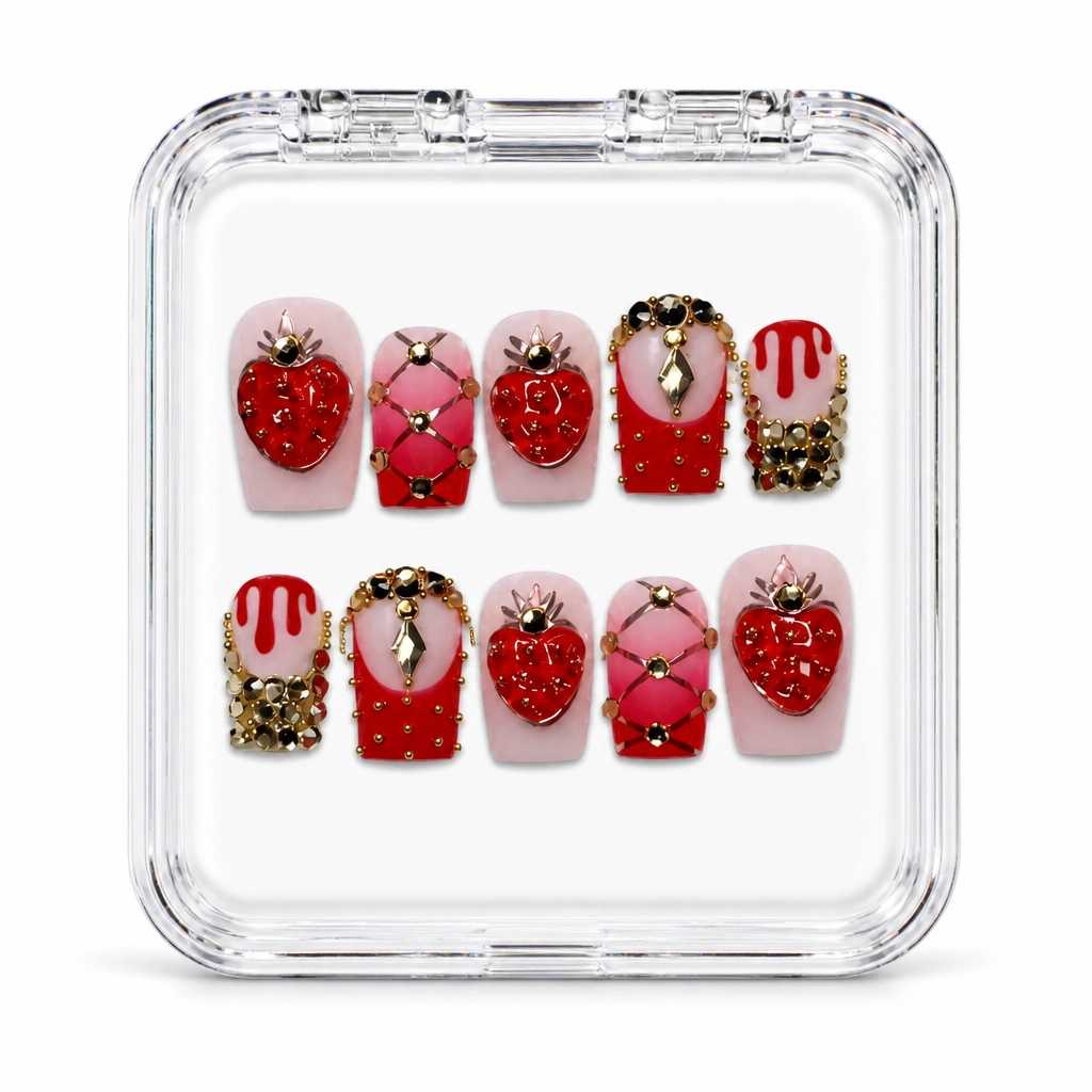 Press-on Nails Wholesale $9.90 Crimson Luxe by Yabe Vietnam