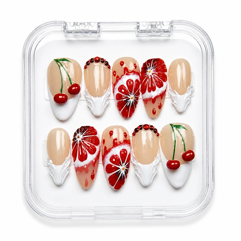 Press-on Nails Wholesale $9.90 Beige Blossom Elegance by Yabe Vietnam
