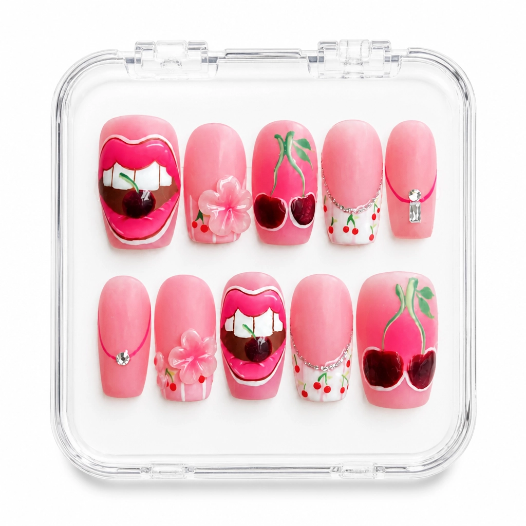 Press-on Nails Wholesale $9.90 Cherry Blossom Bliss by Yabe Vietnam