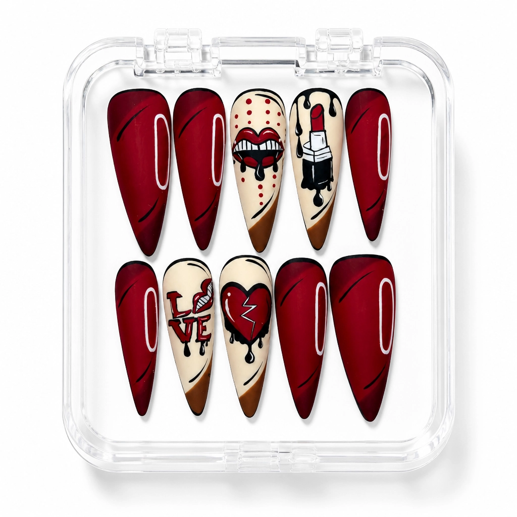 Press-on Nails Wholesale $9.90 Crimson Love by Yabe Vietnam