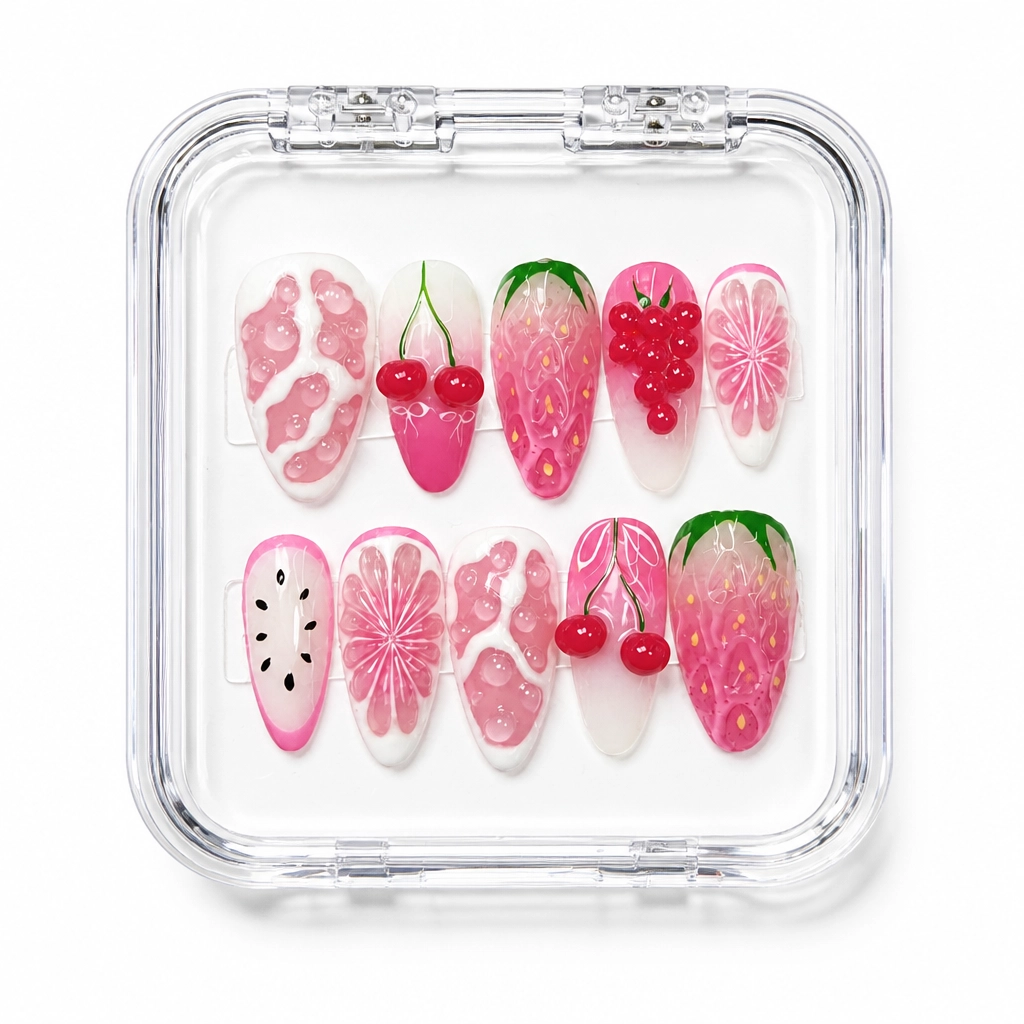 Press-on Nails Wholesale $9.90 Fuchsia Citrus by Yabe Vietnam