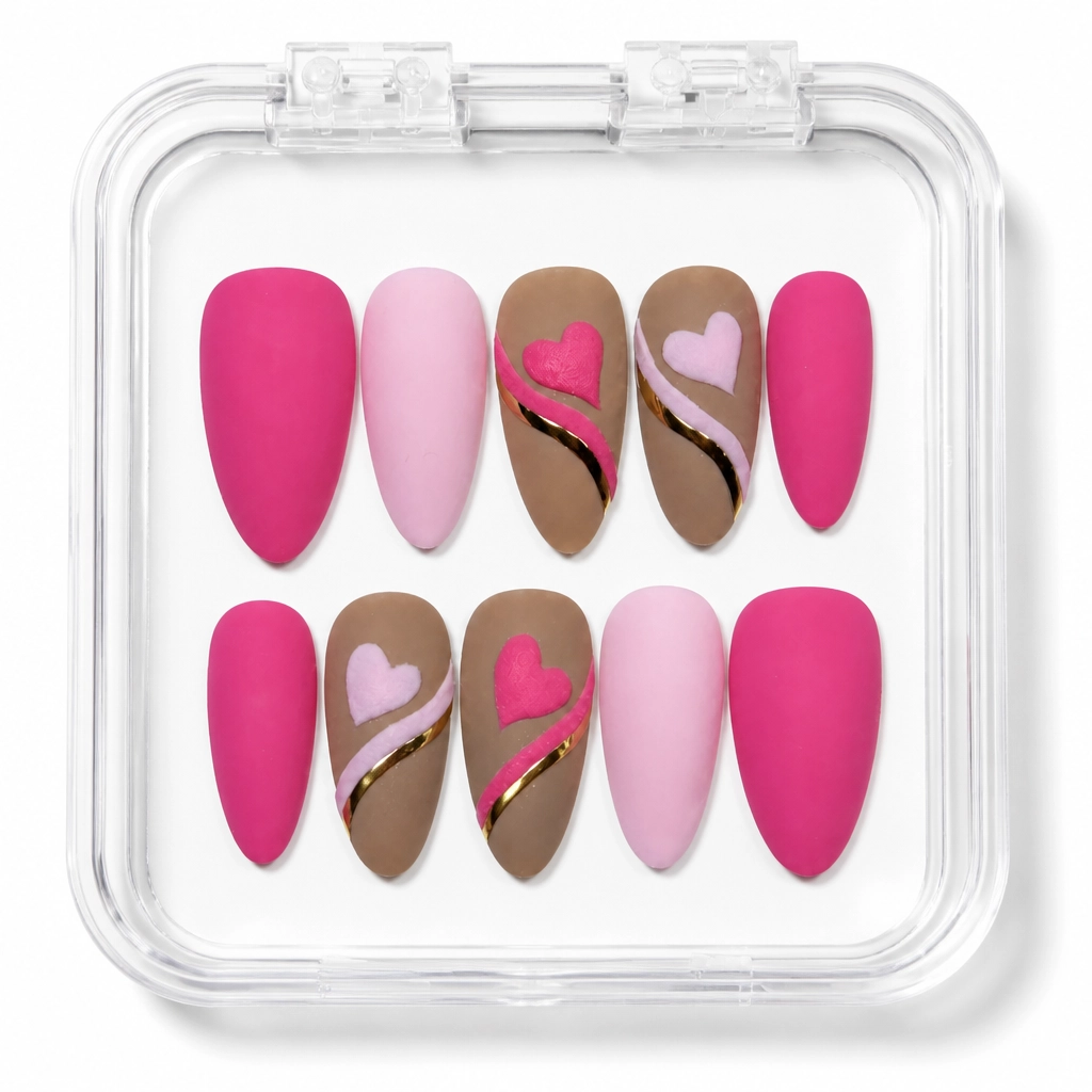 Press-on Nails Wholesale $9.90 Velvet Heart Romance by Yabe Vietnam