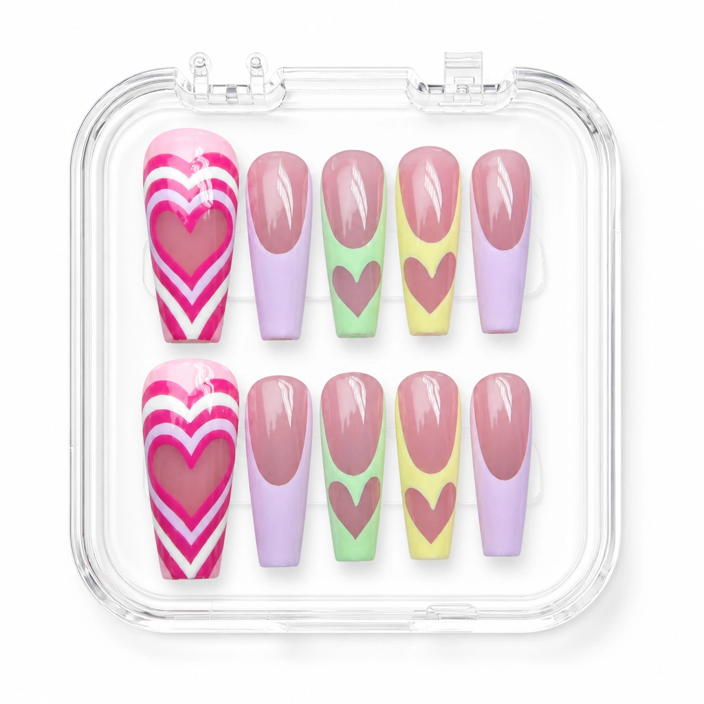 Press-on Nails Wholesale $9.90 Pastel Heartbeat by Yabe Vietnam