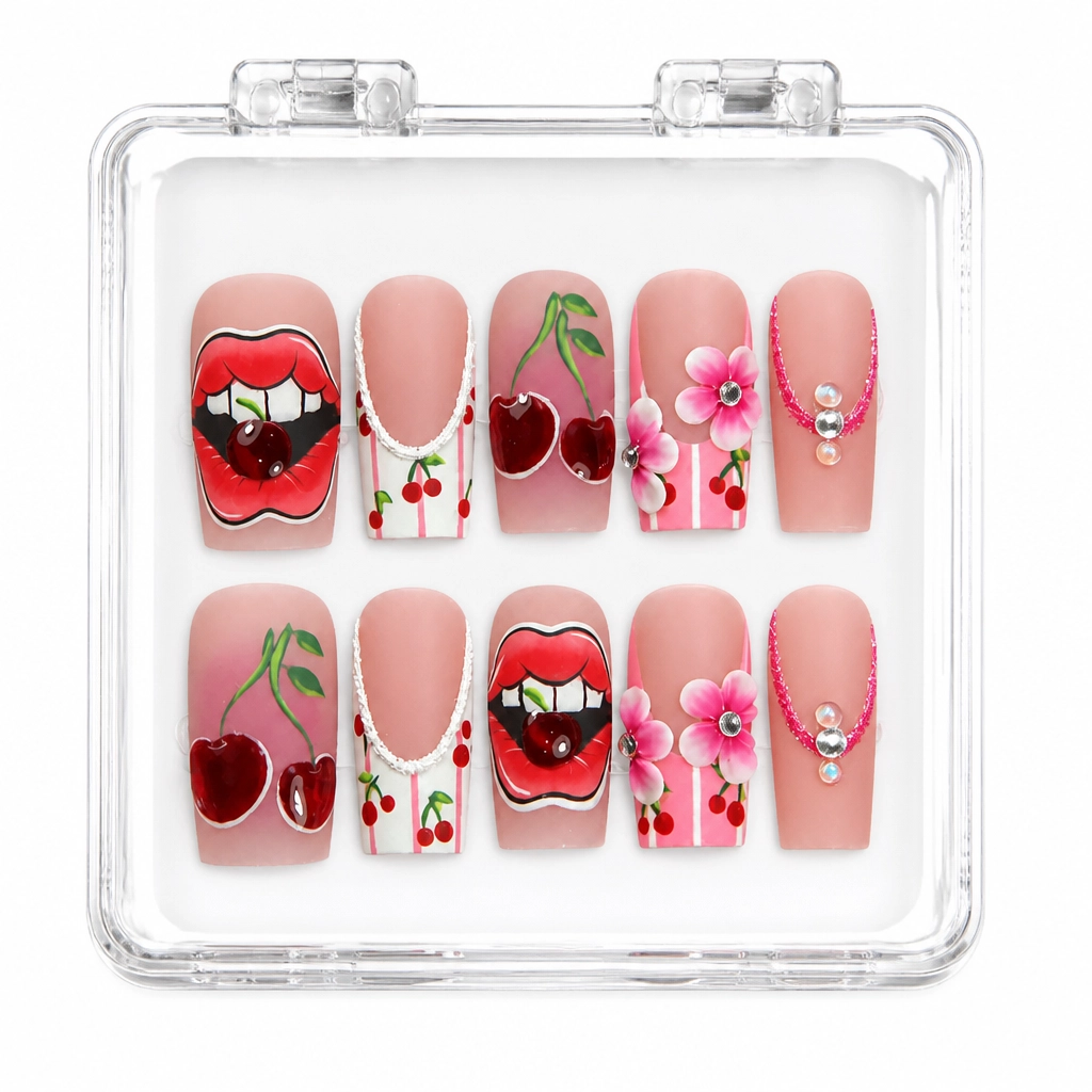 Press-on Nails Wholesale $9.90 Cherry Bliss by Yabe Vietnam