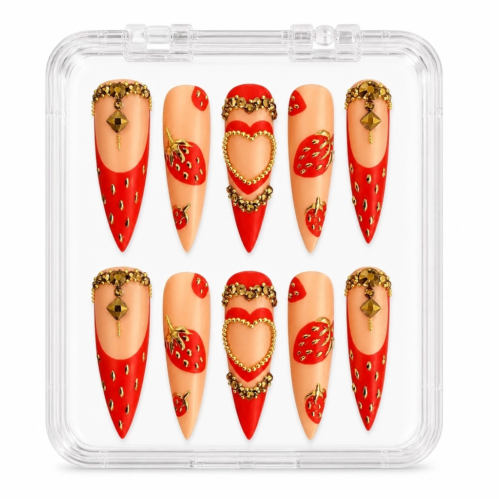 Press-on Nails Wholesale $9.90 Crimson Luxe by Yabe Vietnam