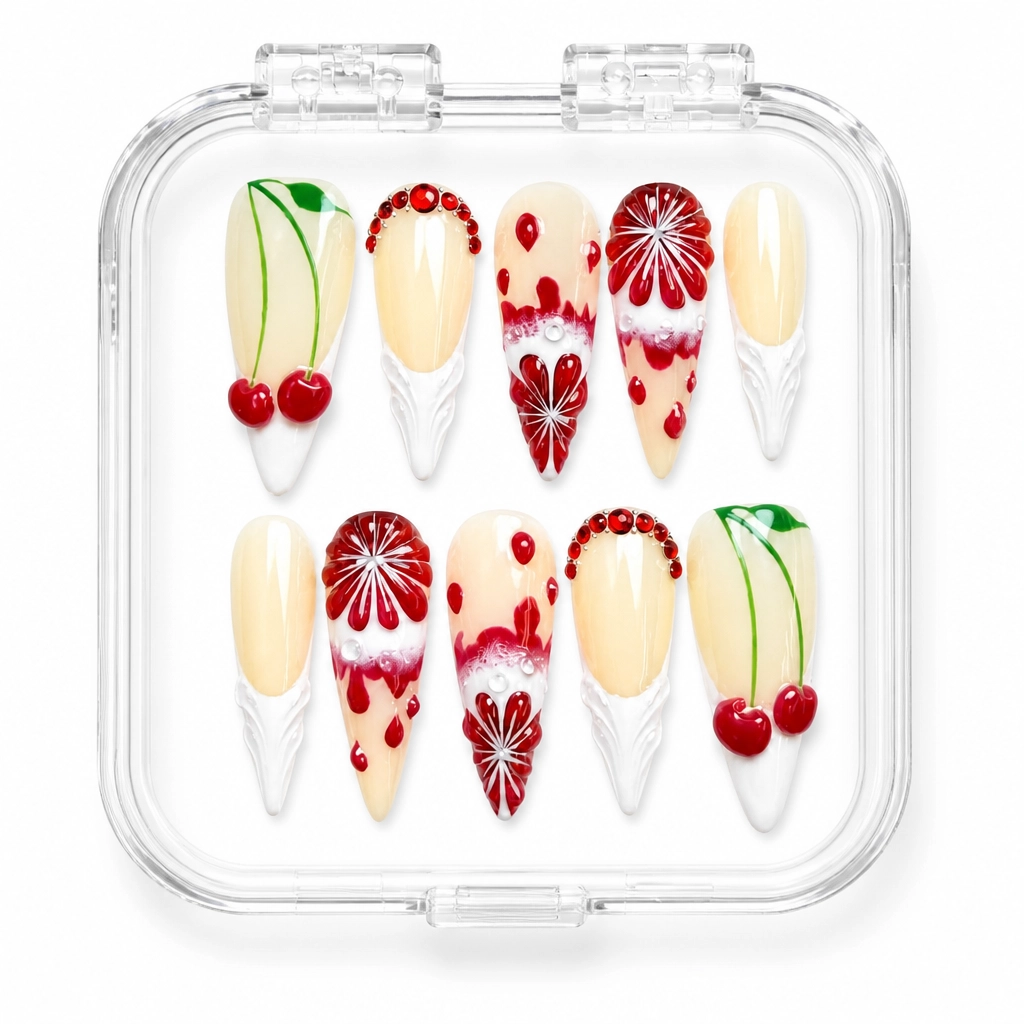 Press-on Nails Wholesale $9.90 Cherry Blossom Elegance by Yabe Vietnam