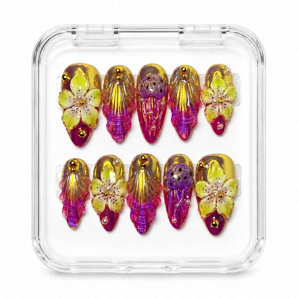 Press-on Nails Wholesale $14.90 Amethyst Blossom by Yabe Vietnam