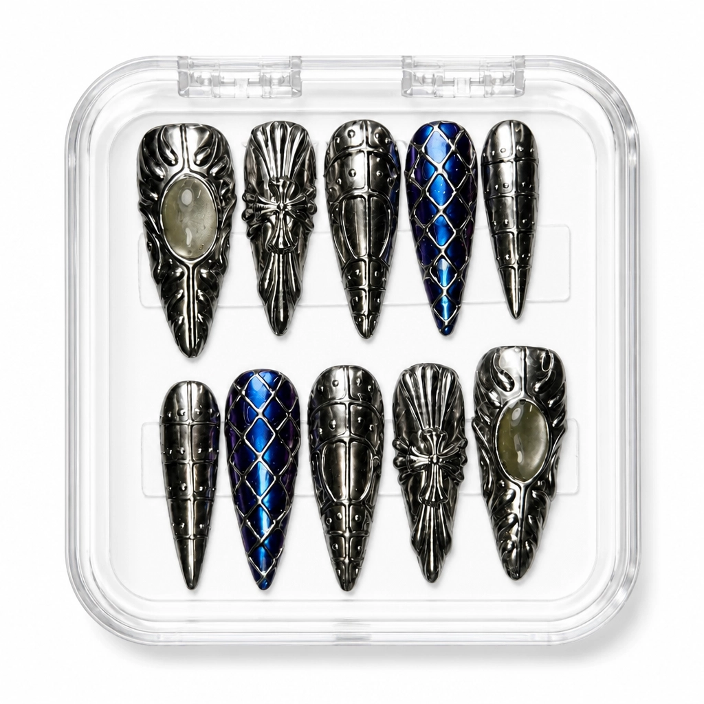 Press-on Nails Wholesale $14.90 Gothic Chrome Knight by Yabe Vietnam