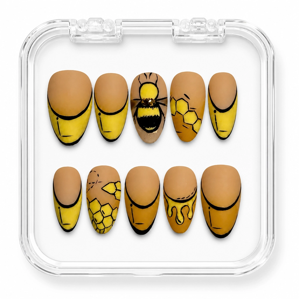 Press-on Nails Wholesale $14.90 Golden Honey Bliss by Yabe Vietnam