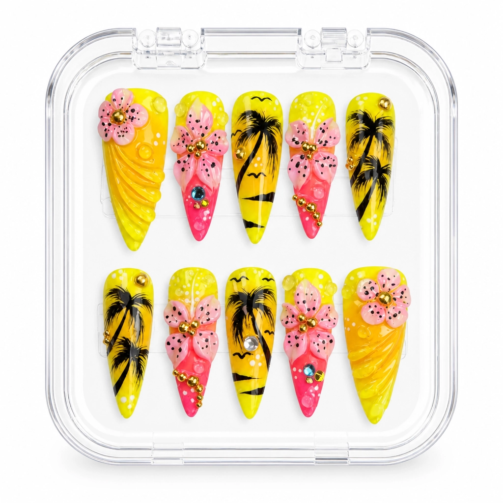 Press-on Nails Wholesale $14.90 Tropical Sunset Bliss by Yabe Vietnam