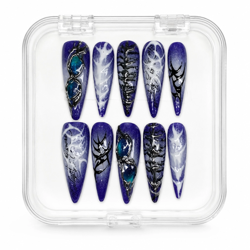 Press-on Nails Wholesale $14.90 Cyber Sea Glam by Yabe Vietnam