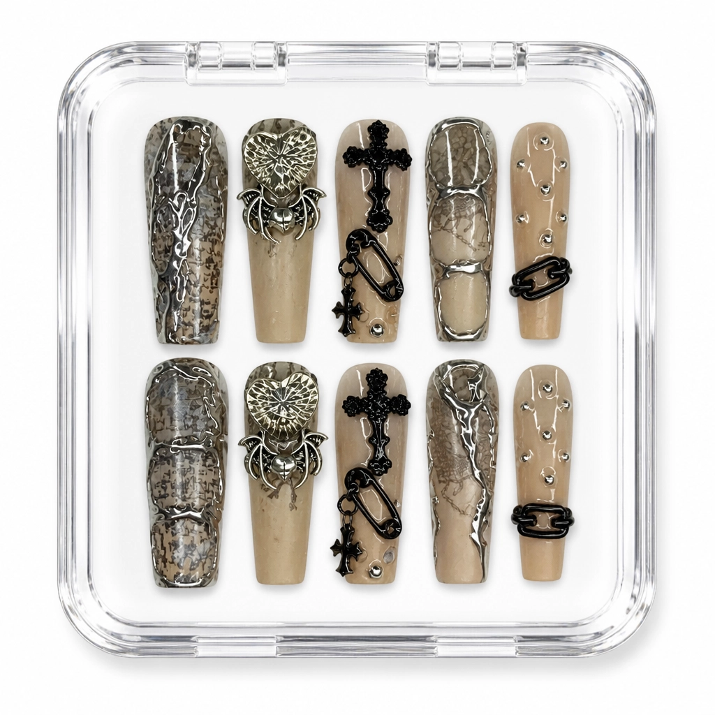 Press-on Nails Wholesale $14.90 Gothic Heart Grunge by Yabe Vietnam