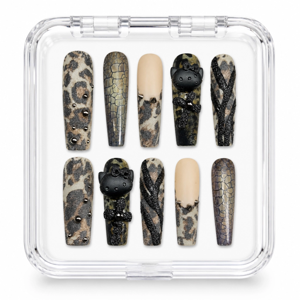 Press-on Nails Wholesale $14.90 Wild Kitty Grunge by Yabe Vietnam