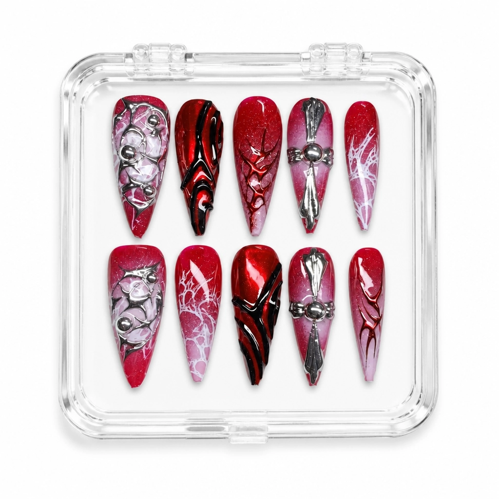 Press-on Nails Wholesale $14.90 Crimson Sword Flame by Yabe Vietnam