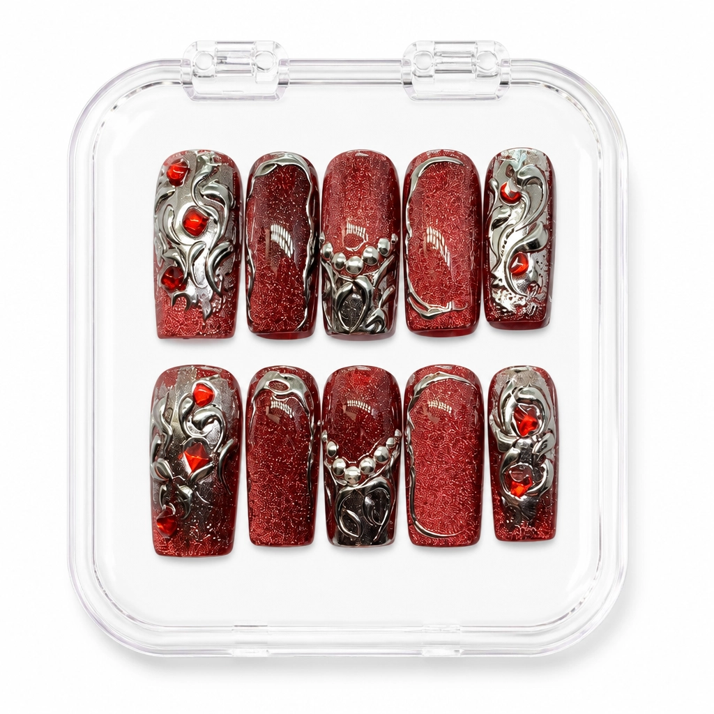 Press-on Nails Wholesale $14.90 Imperial Ruby Radiance by Yabe Vietnam