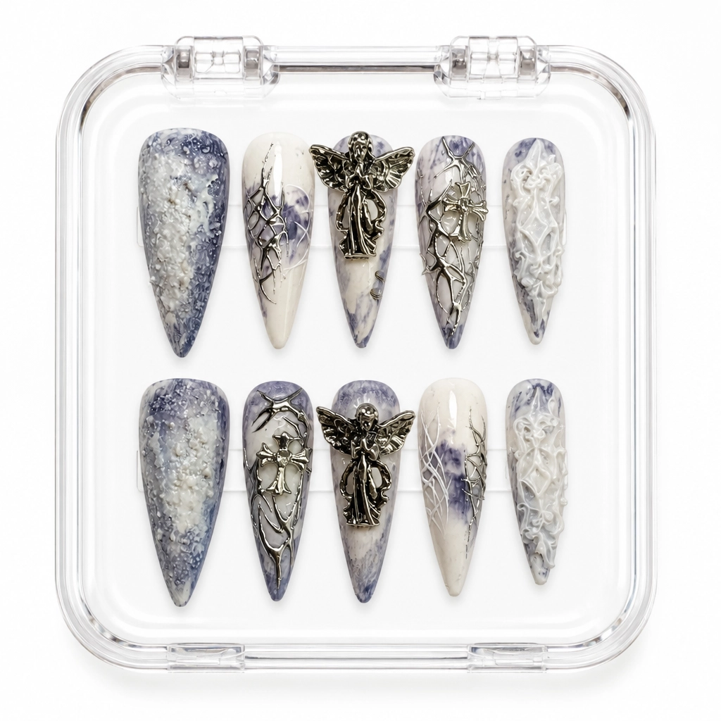Press-on Nails Wholesale $14.90 Gothic Angel Chrome by Yabe Vietnam
