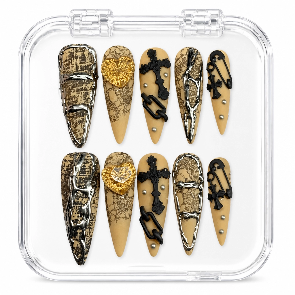 Press-on Nails Wholesale $14.90 Nude Punk Charm by Yabe Vietnam