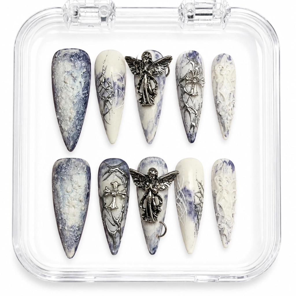 Press-on Nails Wholesale $14.90 Divine Marble Charm by Yabe Vietnam